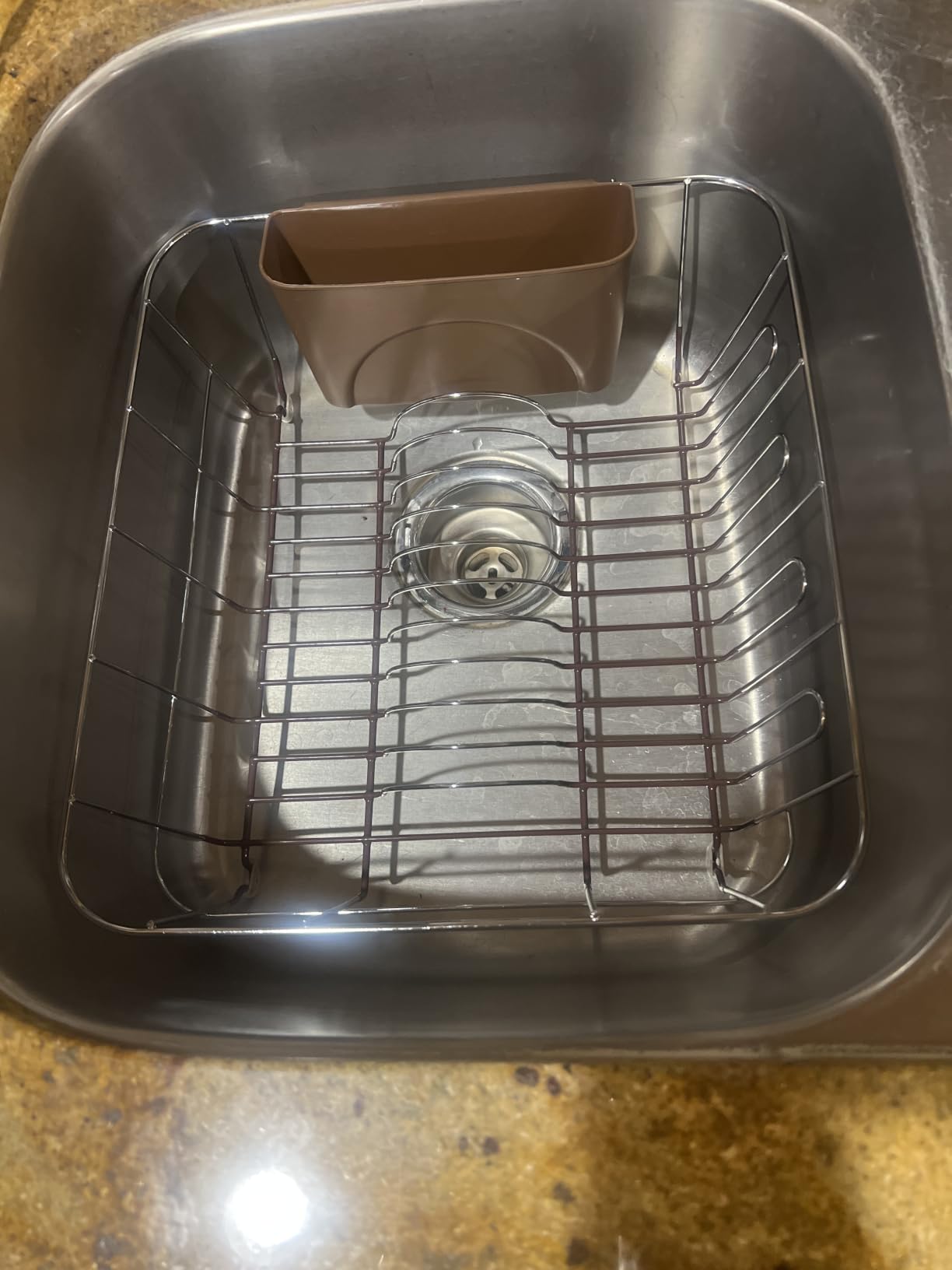 Dish Drying Rack & Cutlery Holder 2 Piece Set - Compact Sink-Fitting Dish Drainer with Rubberized Undercoating, Space-Saving Kitchen Organizer for Plates, Cups, Bowls & Utensils in Sink, Silver customer photo 1