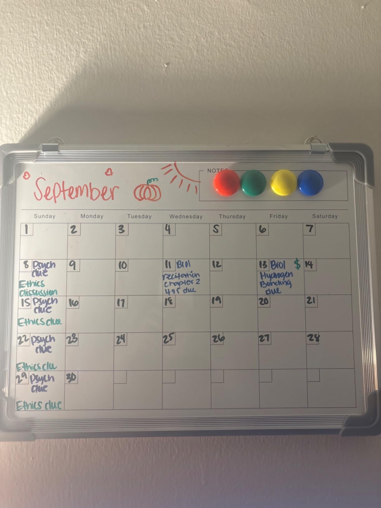 Monthly Calendar Whiteboard for Wall, Dry Erase Board with Cork Board Combo customer photo 1