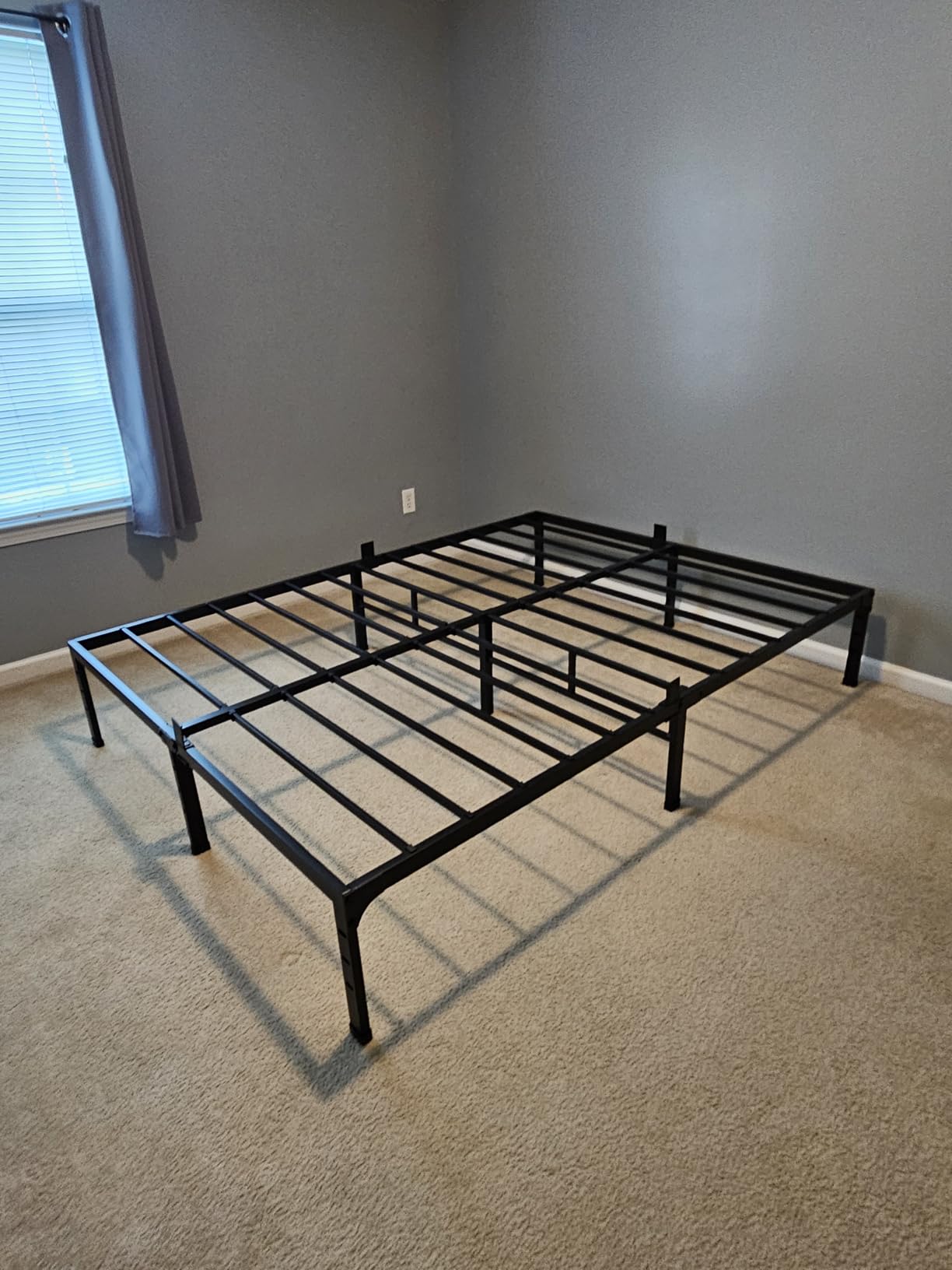 FUIOBYVV Full Size Bed Frame,14 Inch Heavy Duty Metal Platform Bed Frame Full Support Up to 3500 lbs,No Box Spring Needed,Headboard Holes,Steel Slat Support,Noise Free,Easy Assembly customer photo 2