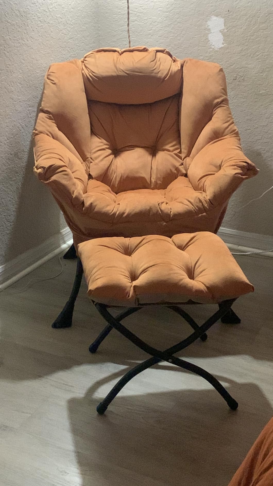 Tiita Lazy Chair with Ottoman, Comfy Reading Accent Chair, Dark Grey customer photo 2