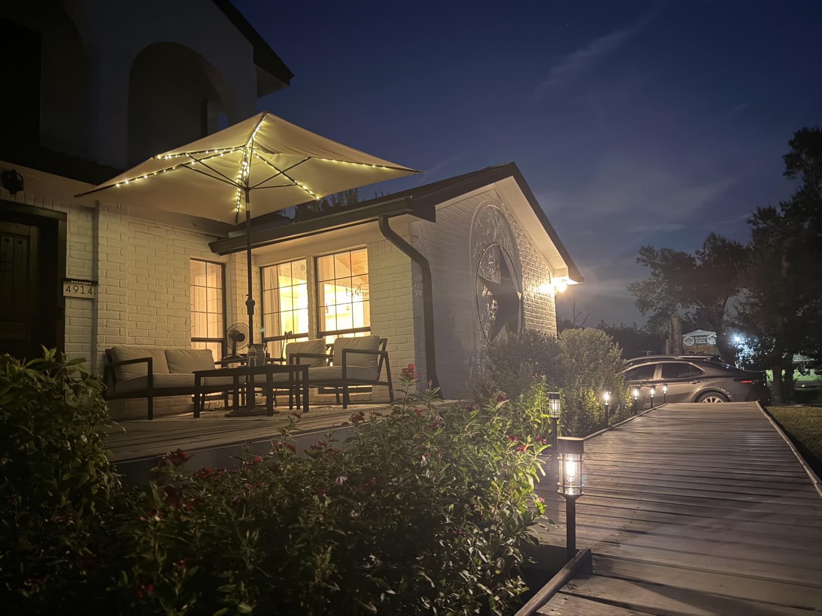 Mancra Solar Pathway Lights, 8 Pack LED Solar Lights Outdoor Waterproof, Glass Metal Garden Lighting for Yard Path Landscape Lawn Walkway Driveway, 3000K customer photo 2
