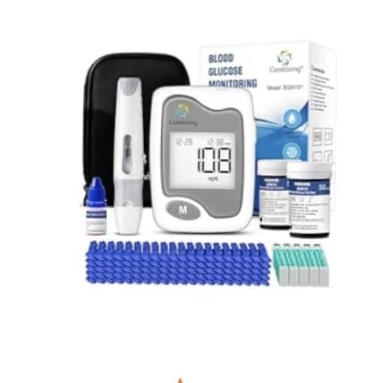 CareLiving BGM101 Blood Glucose Monitor Kit, 100 Test Strips, 100 Lancets, 1 Blood Glucose Meter, 1 Lancing Device, Diabetes Testing Kit, Portable Blood Sugar Test Kit, Glucometer Kit for Home customer photo 2