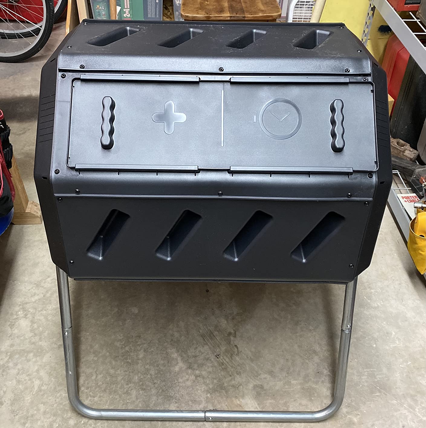 FCMP Outdoor IM2000 Tumbling Composter Canadian-Made, 100% Recycled Resin - Outdoor Rotating Compost Tumbler Bin for Garden, Kitchen, and Yard Waste, Black (22 Gallon) customer photo 2