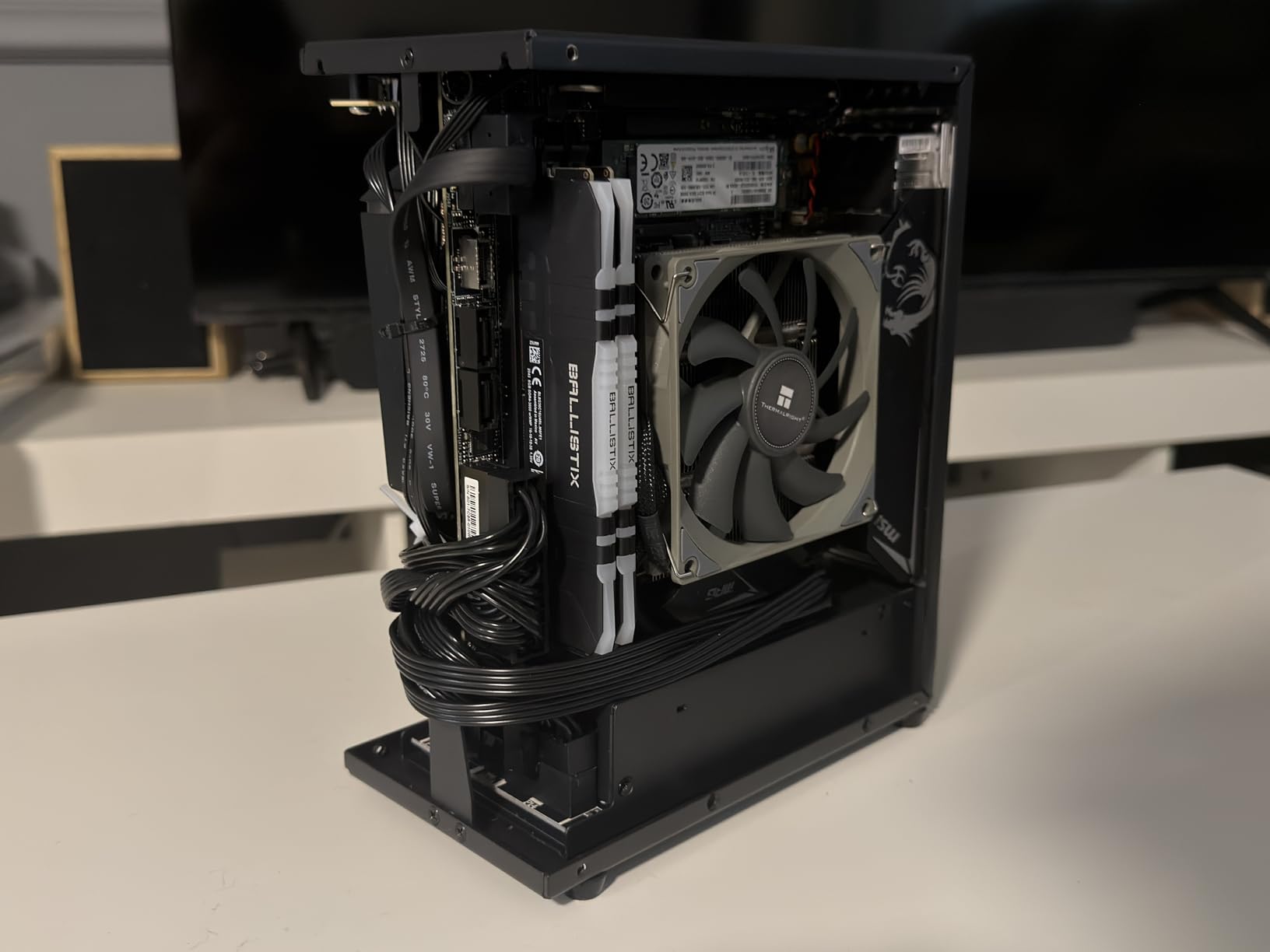 Aluminum Mini ITX Case with PCIe 3.0 Riser, JOYJOM Mini PC Case, SFF Small Form Factor PC Case, TX Computer Gaming Case Supports GPU Graphics Card (Black) customer photo 2