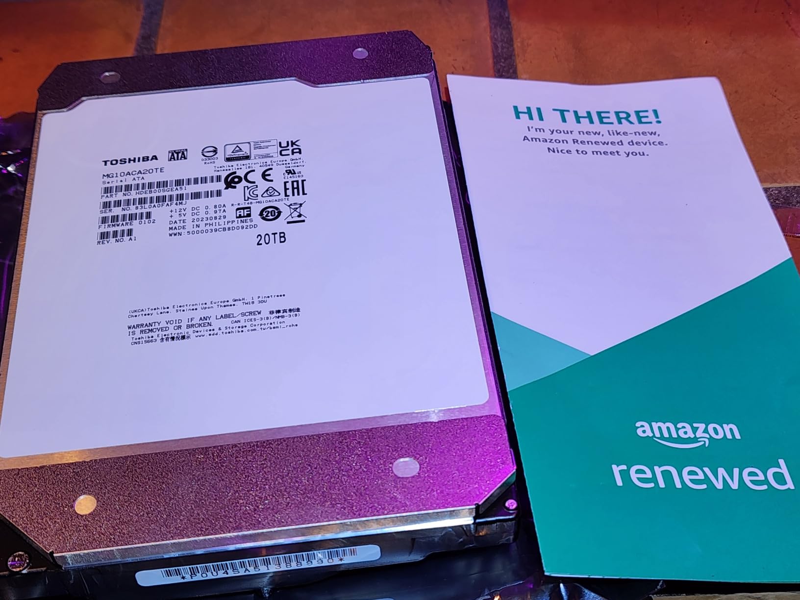 Toshiba 20TB MG10ACA20TE SATA 600GB 20in1 HDD customer photo 2