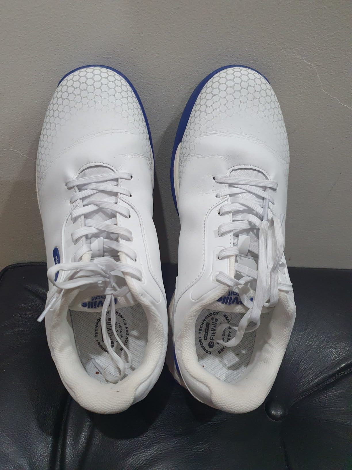 FitVille Extra Wide Mens Golf Shoes Spikeless Golf Course Sneakers for Men customer photo 1
