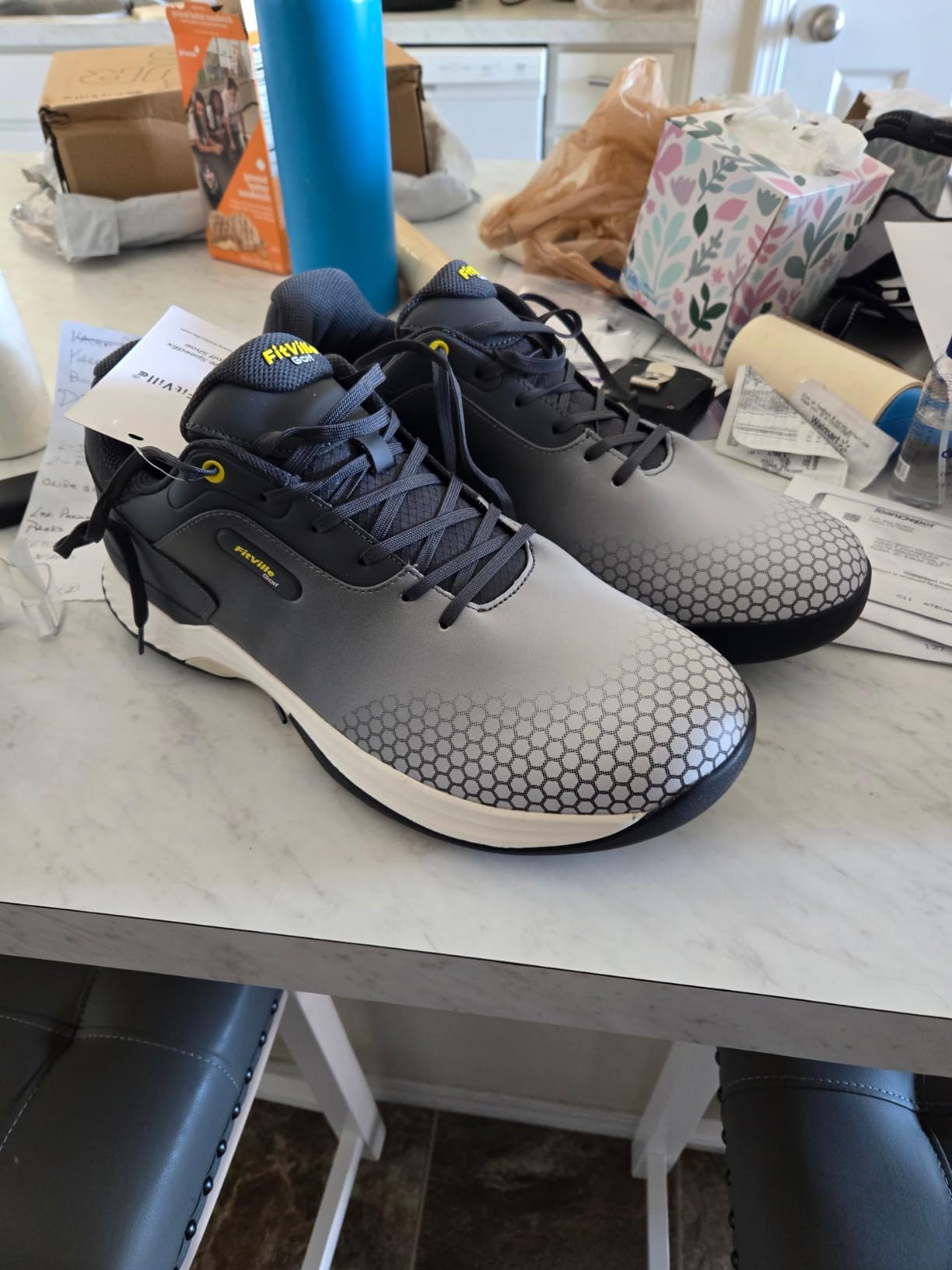 FitVille Extra Wide Mens Golf Shoes Spikeless Golf Course Sneakers for Men customer photo 2