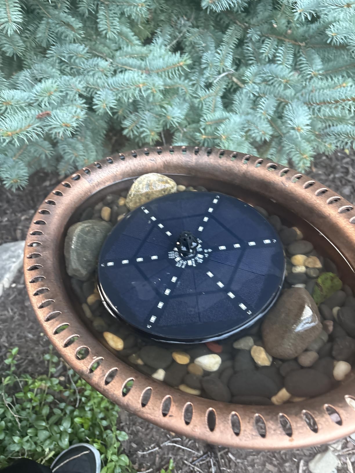 Solar Bird Bath Fountains Upgraded, 4W Solar Powered Water Fountain Pump with 4000 Battery, 7 Nozzles & 4 Fixers, Colorful LED Lights for Garden, Swimming Pool, Pond, Fish Tank and Outdoor customer photo 1