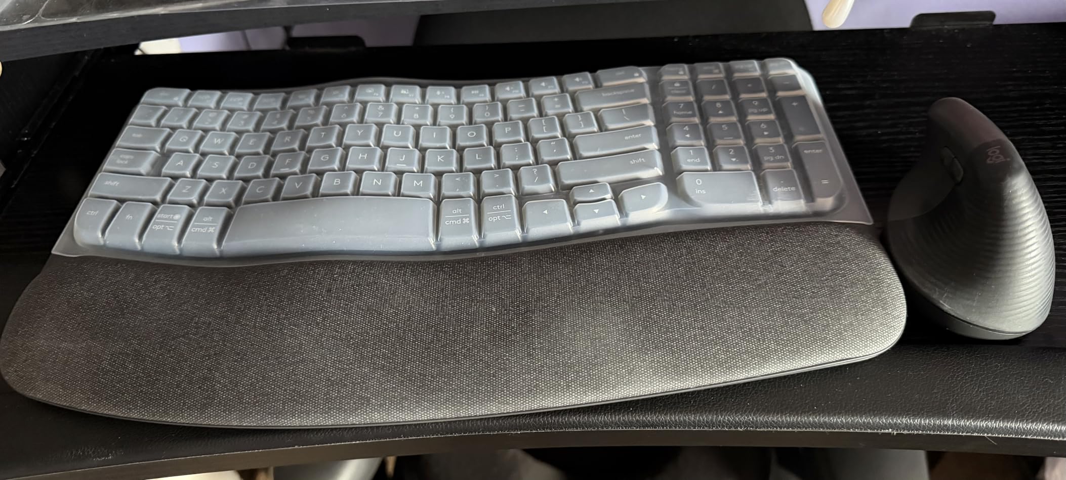 Logitech Wave Keys Ergonomic Wireless Keyboard with Palm Rest - Graphite customer photo 1