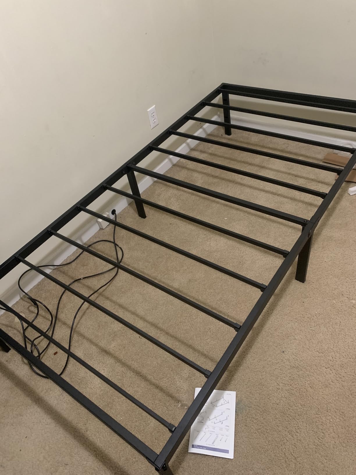 Twin Bed Frames Metal Platform Twin Size Bed Frame 14 Inch Max 2000lbs Heavy Duty Metal Slat Support, No Box Spring Needed Underbed Storage, Easy to Assembly, Black customer photo 1