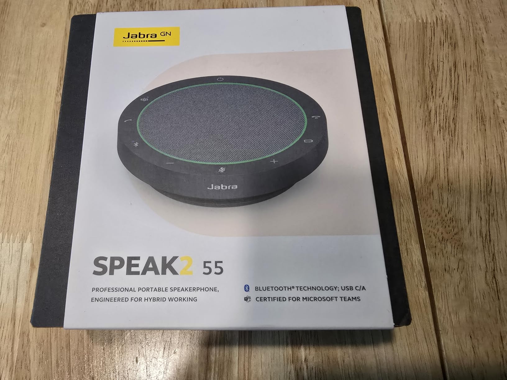 Jabra Speak2 55 Wireless Bluetooth Speakerphone - Portable Speaker with 4 Noise-Cancelling Mics, 50mm Full-Range Speakers & Wideband Audio - Certified Microsoft Teams Speaker - Dark Grey customer photo 2