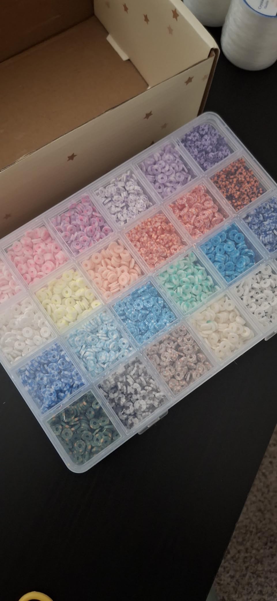 Pizooro Clay Beads 3 Boxes Bracelet Making Kit, 10500pcs Beads for Jewelry Making, Round Letter Beads with Charm and Elastic Strings, Friendship Bracelets Holiday Gifts for Girls Adults customer photo 2
