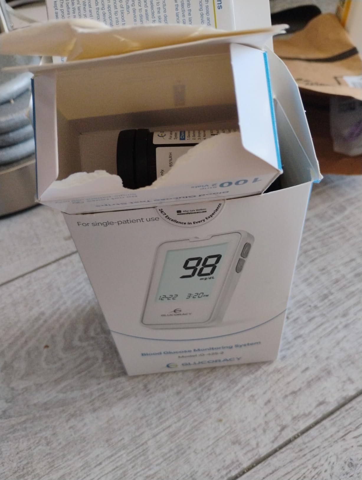 Glucoracy Blood Glucose Monitor Kit, 100 Blood Sugar Test Strips, No Coding customer photo 2