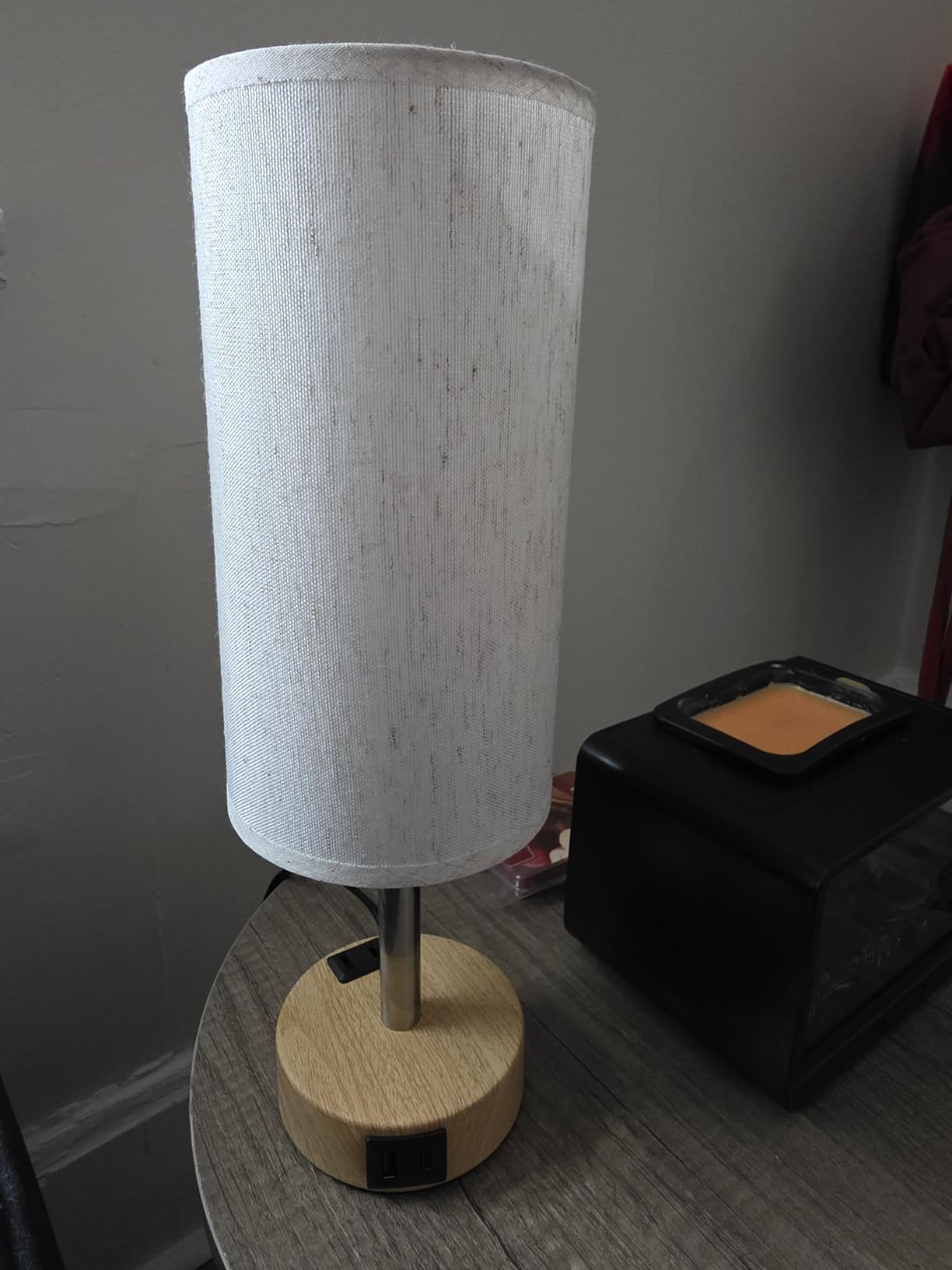 Fenmzee Bedside Table Lamp for Bedroom - Dimmable Touch, USB A+C, AC Outlet customer photo 2
