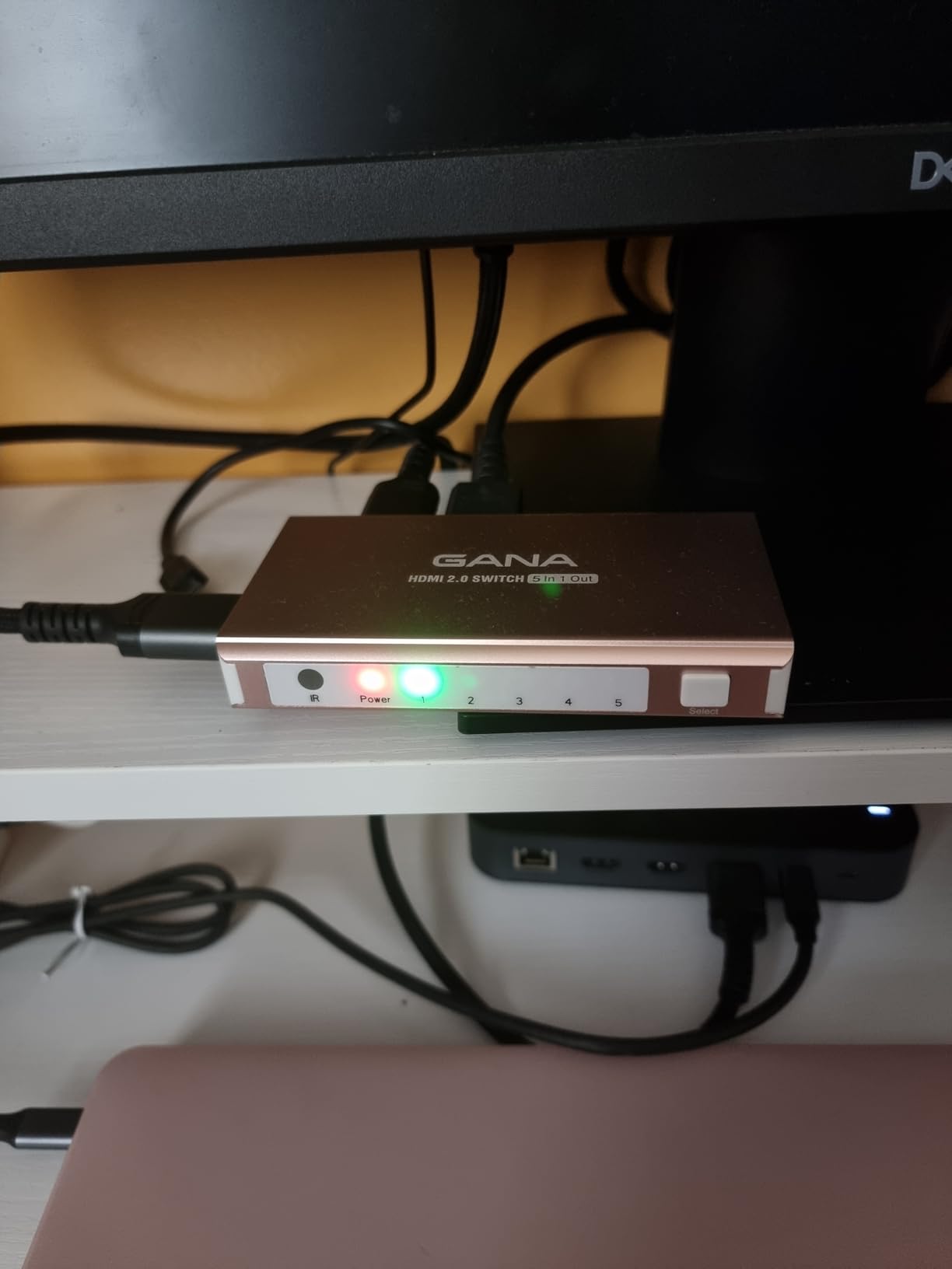 HDMI Switch 5 in 1 Out 4K@60Hz, GANA HDMI Splitter Switcher with Remote, Aluminum HDMI 2.0 Switch Box Hub for 3D, HDCP2.2, HDR, Compatible with Xbox, PS5/4/3,Fire Stick,Roku,Blu-Ray Player, Grey customer photo 1