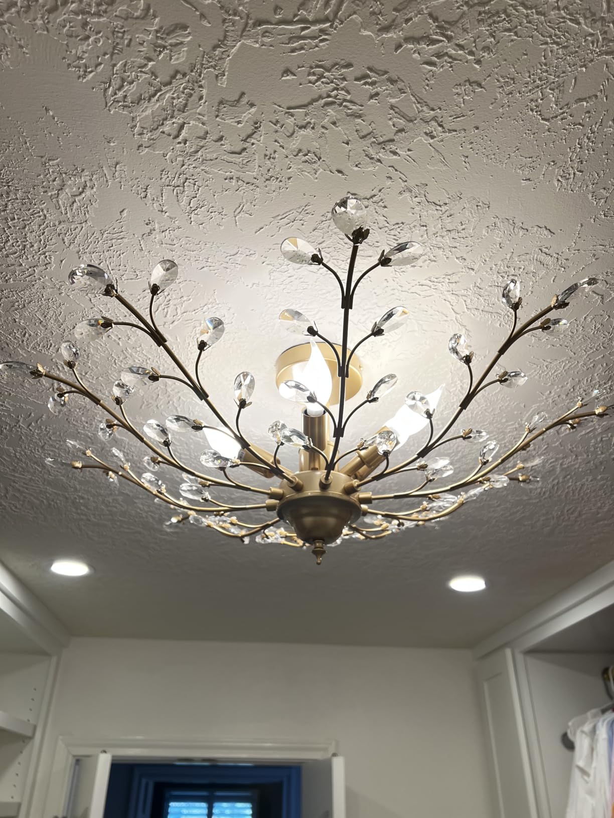 CVKASH 5 - Light Vintage Crystal Chandelier Modern Bronze Branche Ceiling Light Fixture Farmhouse for Kitchen Dining Room Living Room Bedroom Hallway Foyer customer photo 1