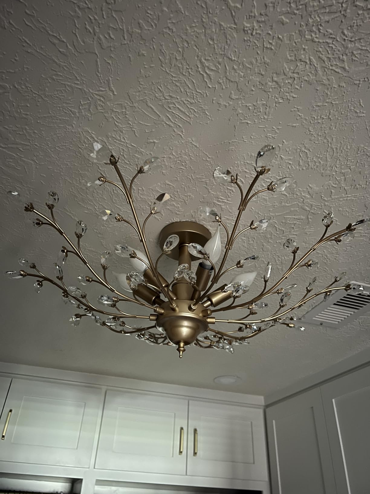 CVKASH 5 - Light Vintage Crystal Chandelier Modern Bronze Branche Ceiling Light Fixture Farmhouse for Kitchen Dining Room Living Room Bedroom Hallway Foyer customer photo 2