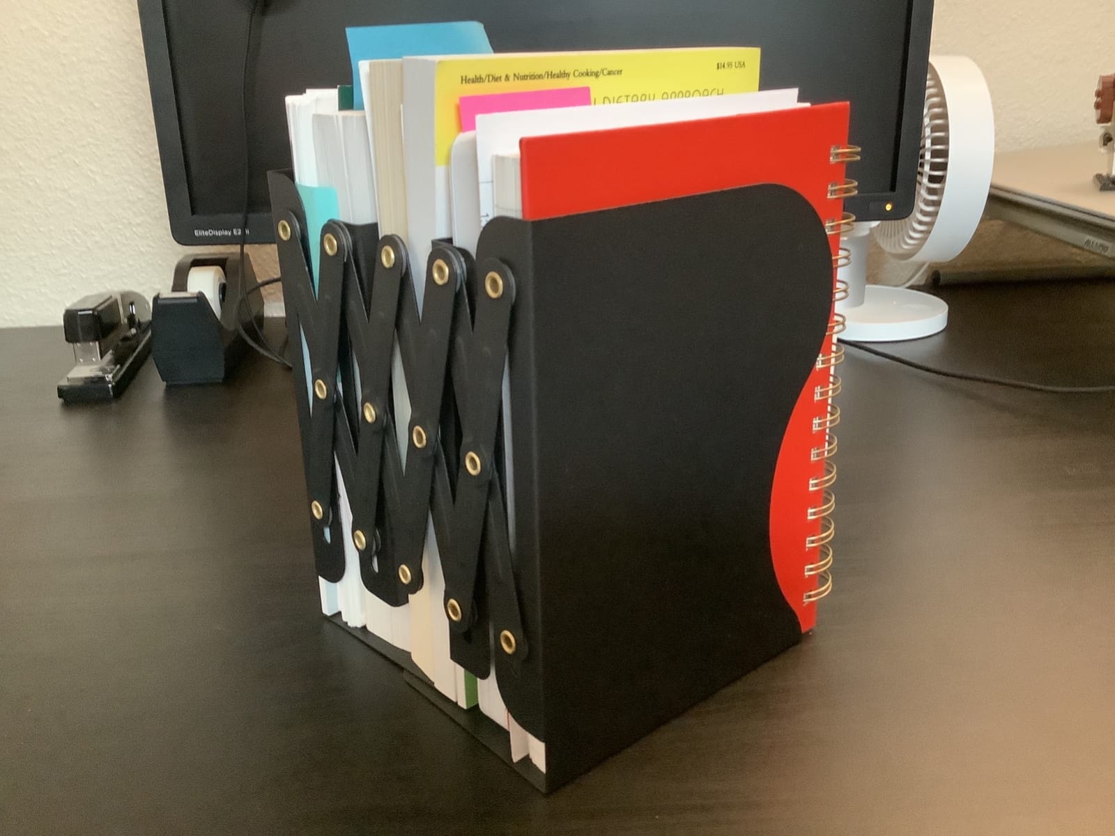 2 Pack Adjustable Metal Book Ends for Heavy Books, Extends Up to 19
