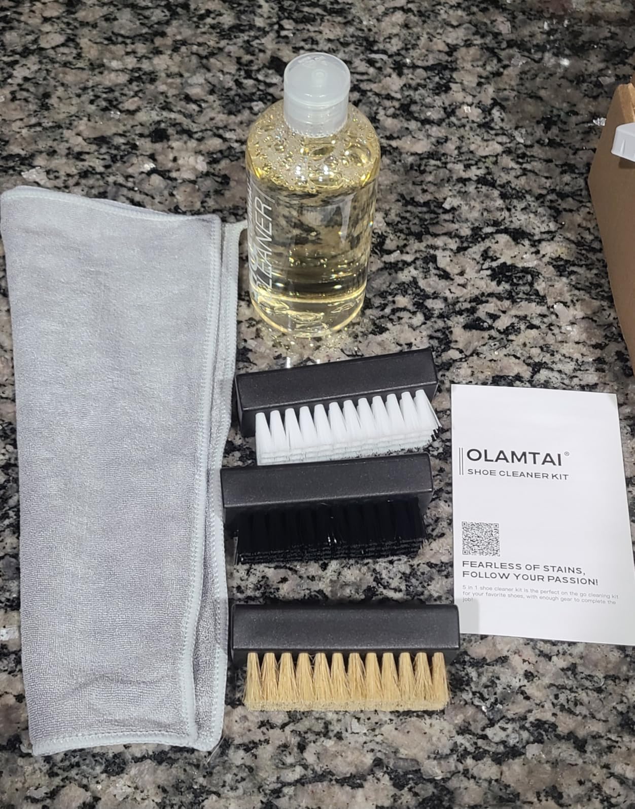 Shoe Cleaner Kit for Sneakers 10oz with 3 Brushes & Towel customer photo 1
