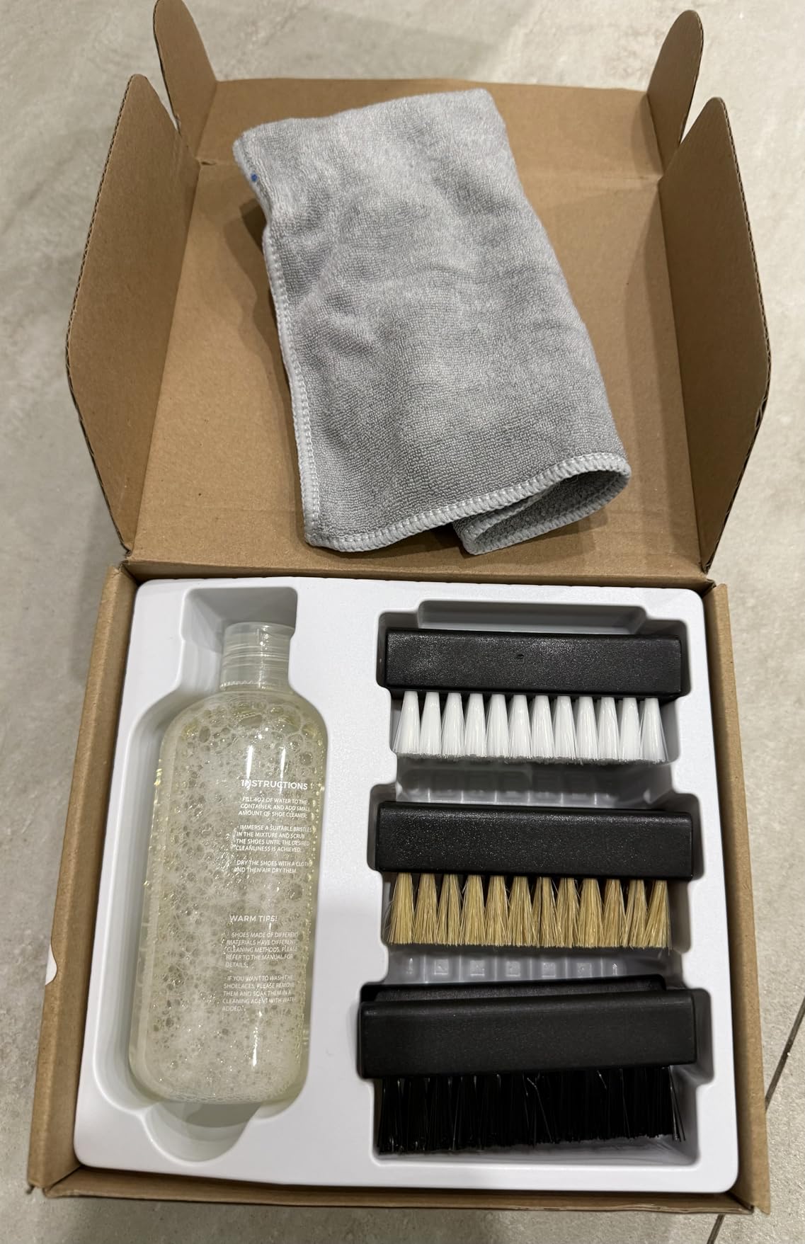 Shoe Cleaner Kit for Sneakers 10oz with 3 Brushes & Towel customer photo 2