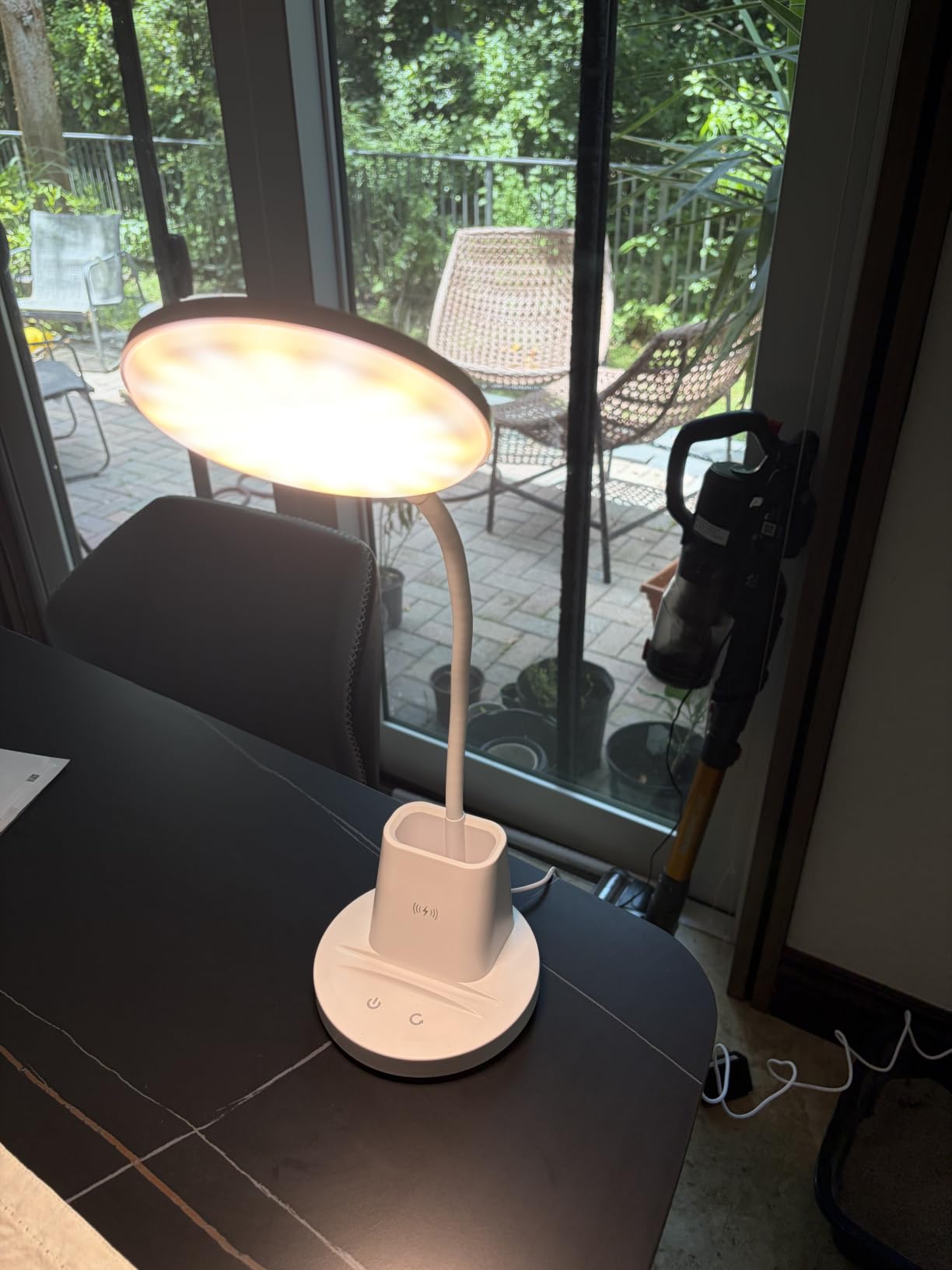 LED Desk Lamp for College Dorm with Pen Phone Holder, Black customer photo 1