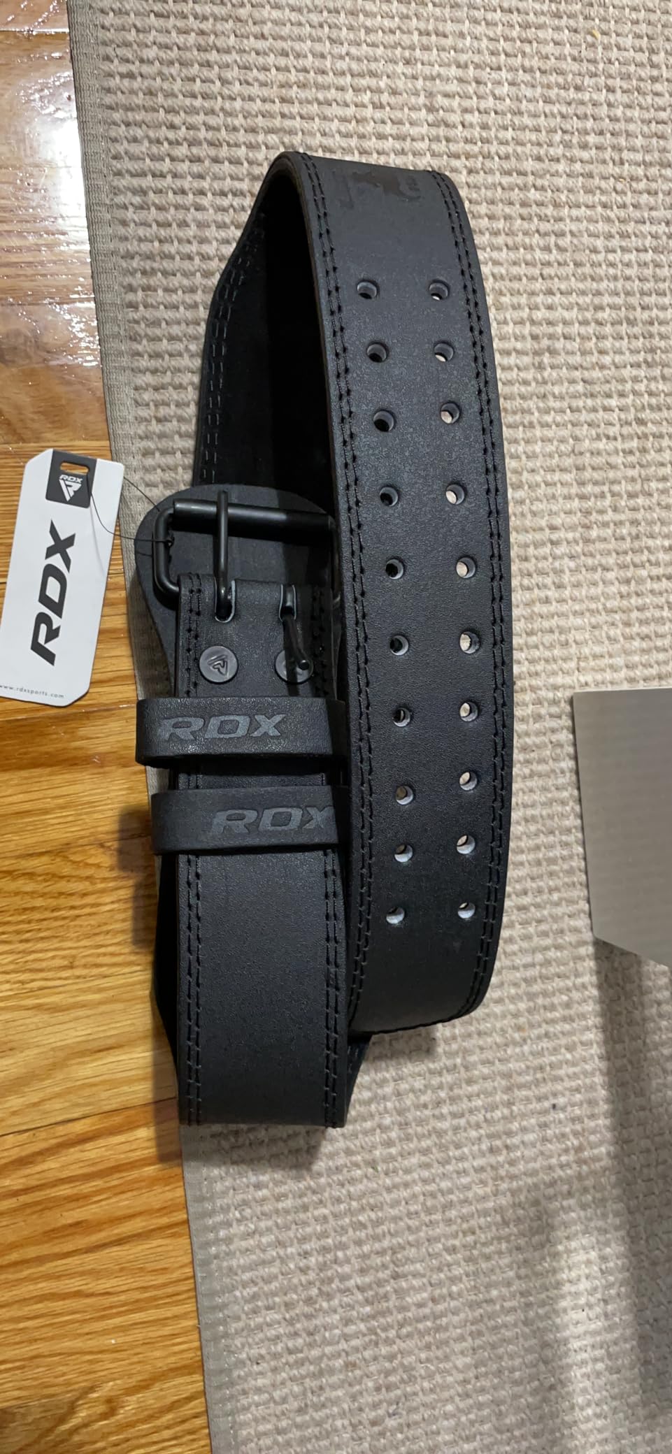 RDX Weight Lifting Belt Gym Fitness, Cowhide Leather, 4” 6” Padded Lumbar Back Support, 10 Adjustable Holes, Weightlifting Powerlifting Bodybuilding Deadlift Squat Workout Strength Training, Men Women customer photo 2