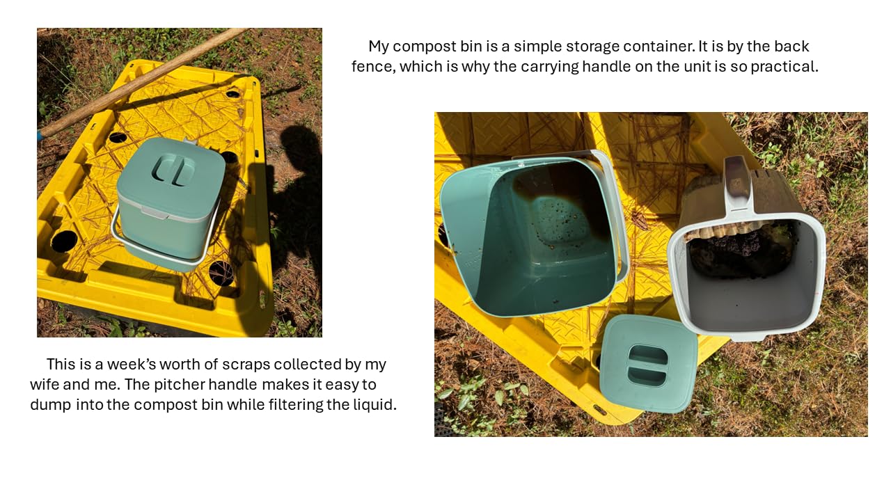 Blue Ginkgo Kitchen Compost Bin, 1.32 gal/5L Countertop Compost Bin, Green customer photo 2