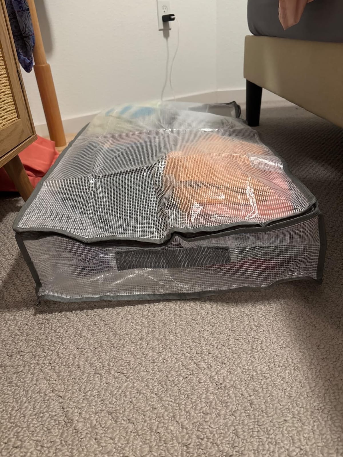 2 Pack Under Bed Storage Containers Bins, Humid-Proof Plastic Underbed Storage Bins, Clothes Storage and Organization Bags, Under the Bed Blanket Storage with Handles for Clothes, Bedroom customer photo 1