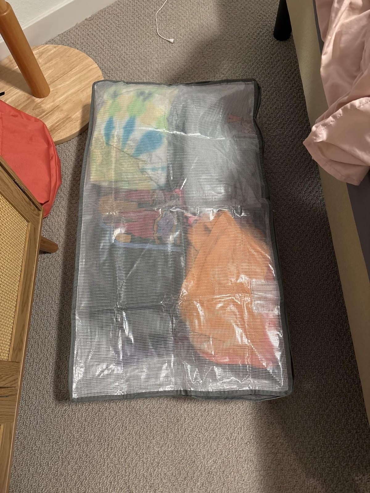 2 Pack Under Bed Storage Containers Bins, Humid-Proof Plastic Underbed Storage Bins, Clothes Storage and Organization Bags, Under the Bed Blanket Storage with Handles for Clothes, Bedroom customer photo 2