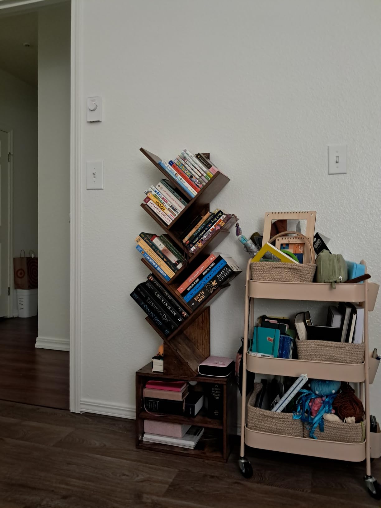 SUNMORY 6 Tier Tree Bookshelf, Tall Small Bookcase with Storage Cabinet customer photo 1