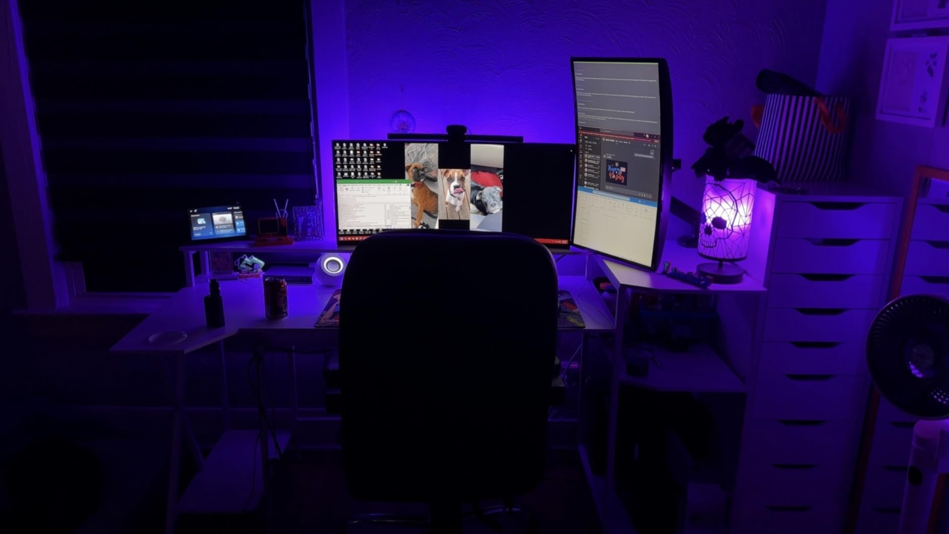 SEDETA Gaming Desk 70.8'' with LED Lights, Storage Shelves,Power Outlets | Computer Desk with Monitor Stand and Cup Holder, Large PC Gamer Desk, Gaming Table for Bedroom, Living Room, Black customer photo 2