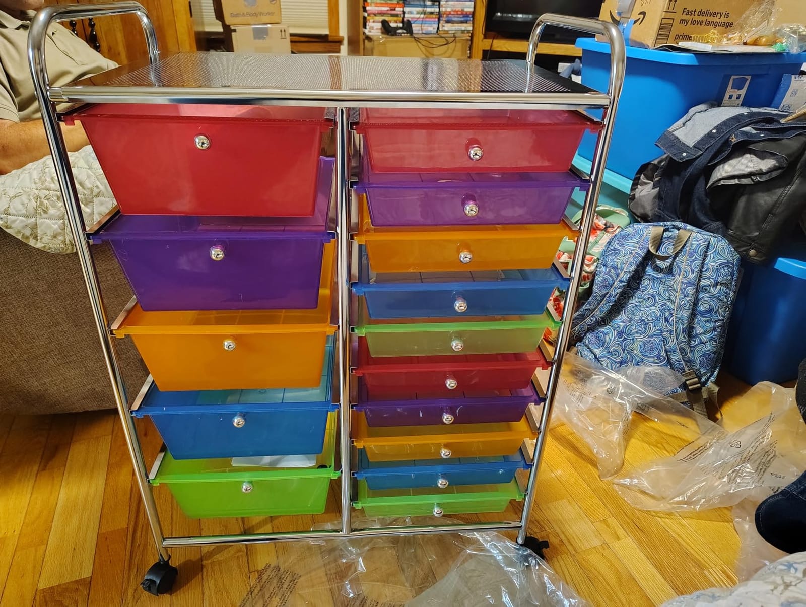 Giantex 15 Drawers Rolling Cart, Classroom Organizers, Storage Cart with Wheels, for Teacher Office Home School Supplies Tool Craft Art Paper customer photo 2