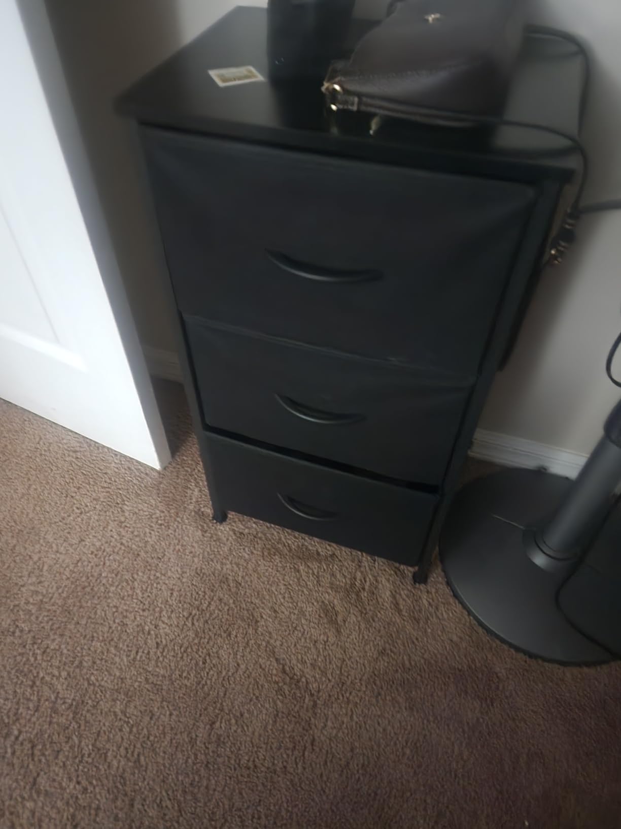 AODK Small Dresser for Bedroom Nightstand with 3 Storage Drawers, Black customer photo 2