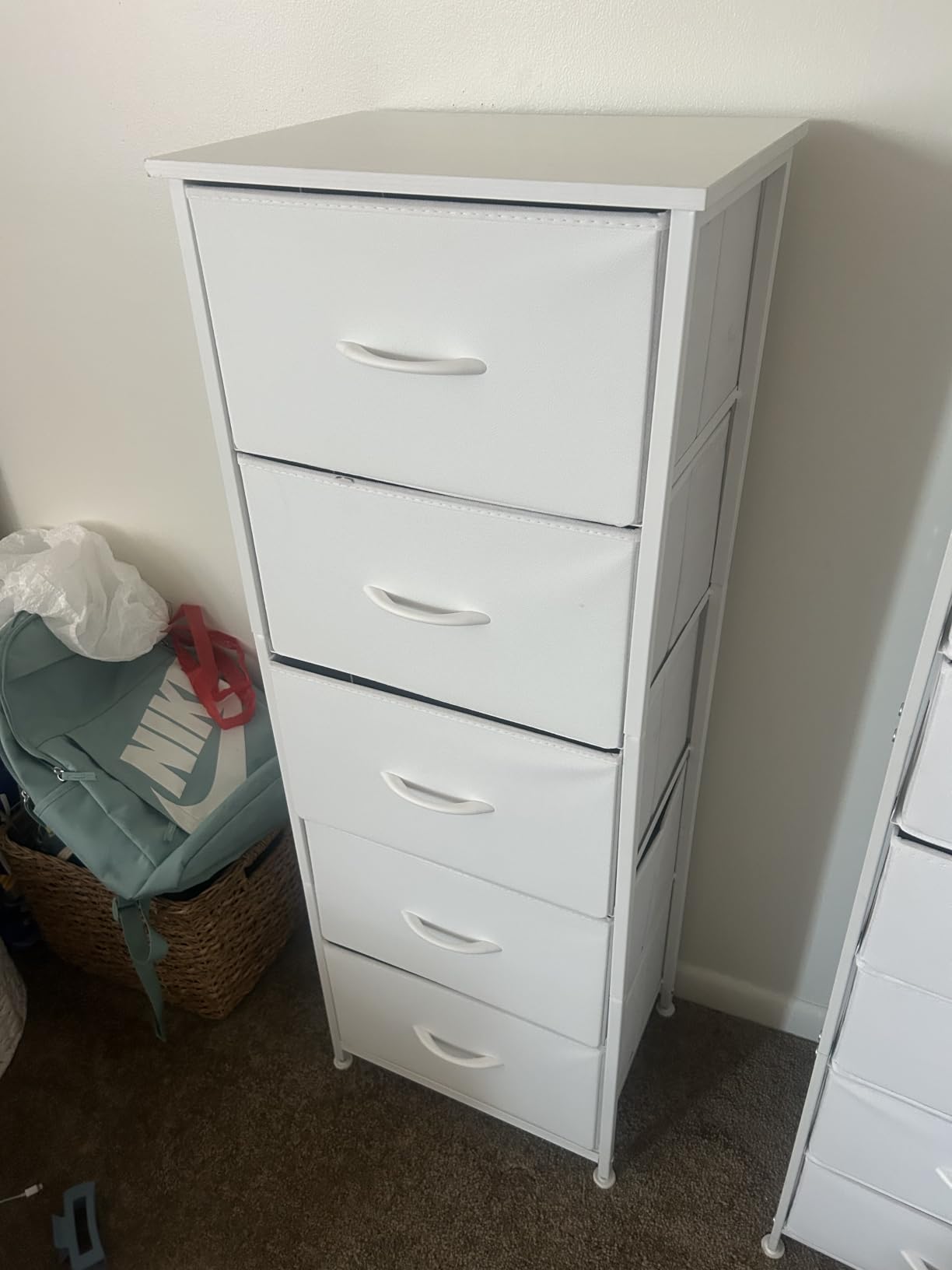 Somdot Small Dresser for Bedroom, 3 Drawer Storage Cabinet, White customer photo 1