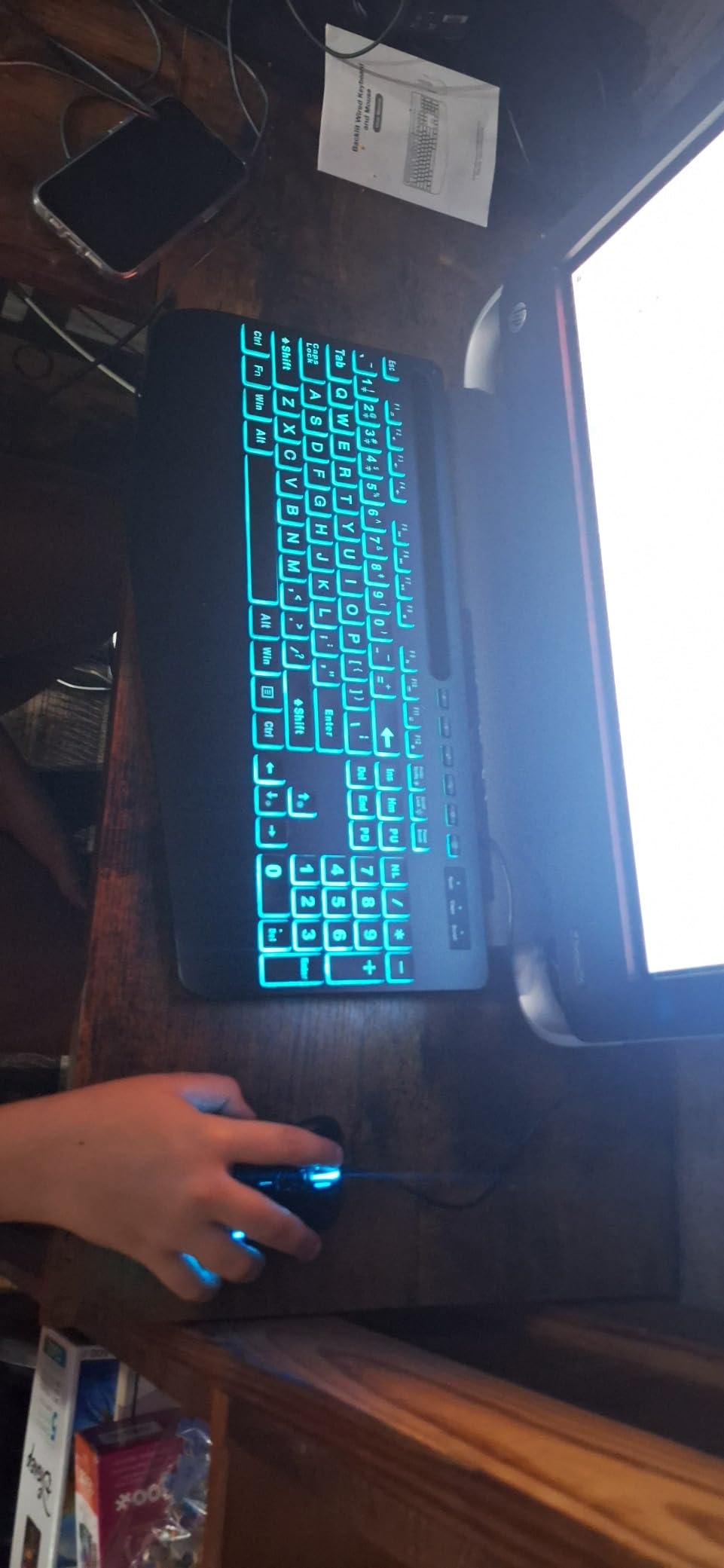 SABLUTE Wired Large Print Backlit Keyboard and Mouse Combo with Palm Rest customer photo 2