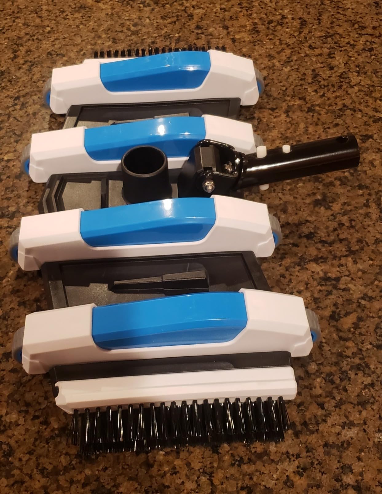 Enhanced Pool Vacuum Head with Direction-Control Handle - 17.5in Extra-Wide 4LB Professional Weighted Vac Heads Brush & Wheels -Deep Clean for Vinyl Liner,Inground & Above Ground Swimming Pool - Blue customer photo 1