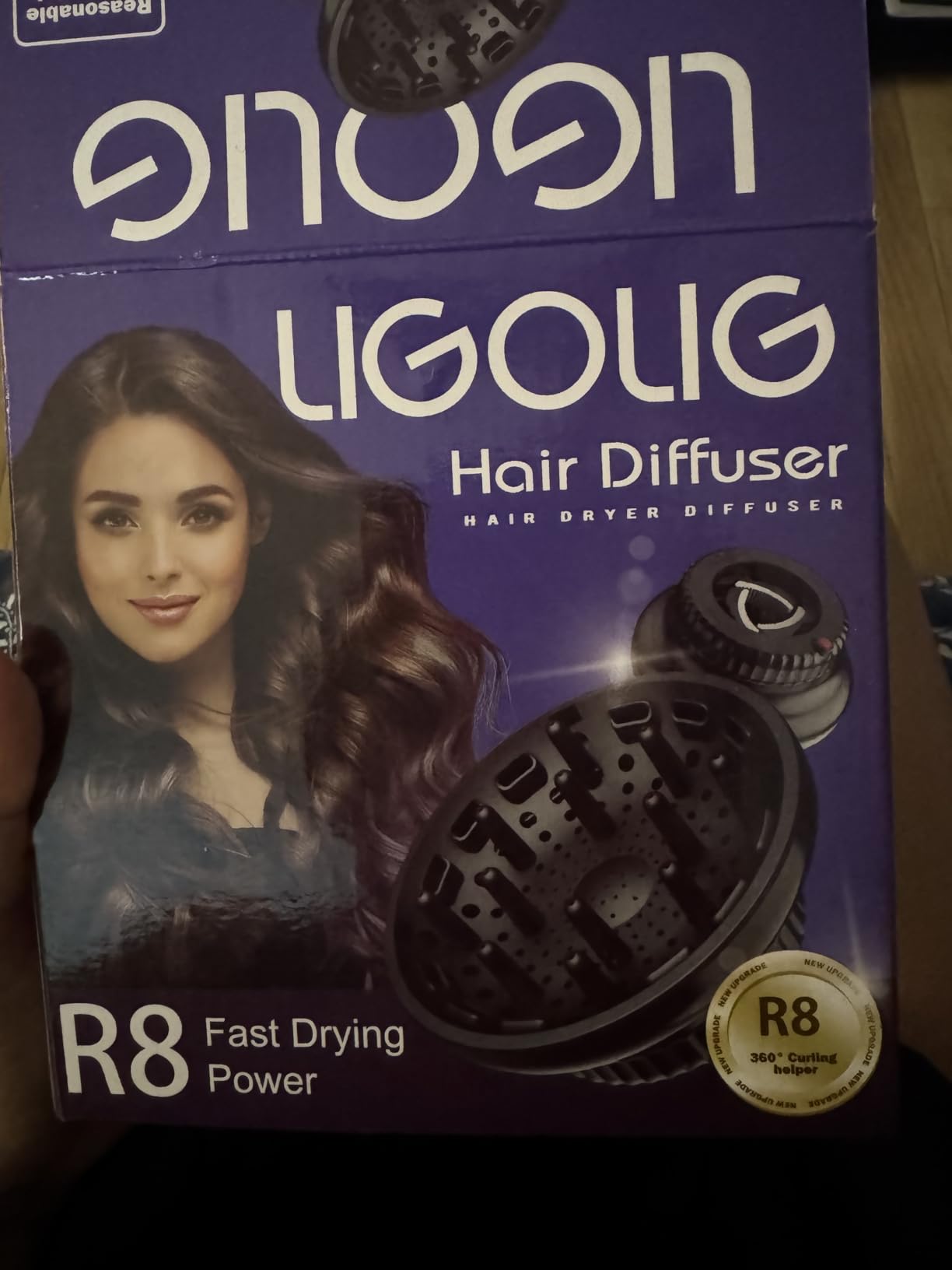 LIGOLIG Hair Difuser Attachment Universal Diffuser Hair Dryer for 1.4-inch to 2.4- inch Blow Dryer, Hair Diffuser for Curly Hair and Natural Wavy Hair (Black) customer photo 2