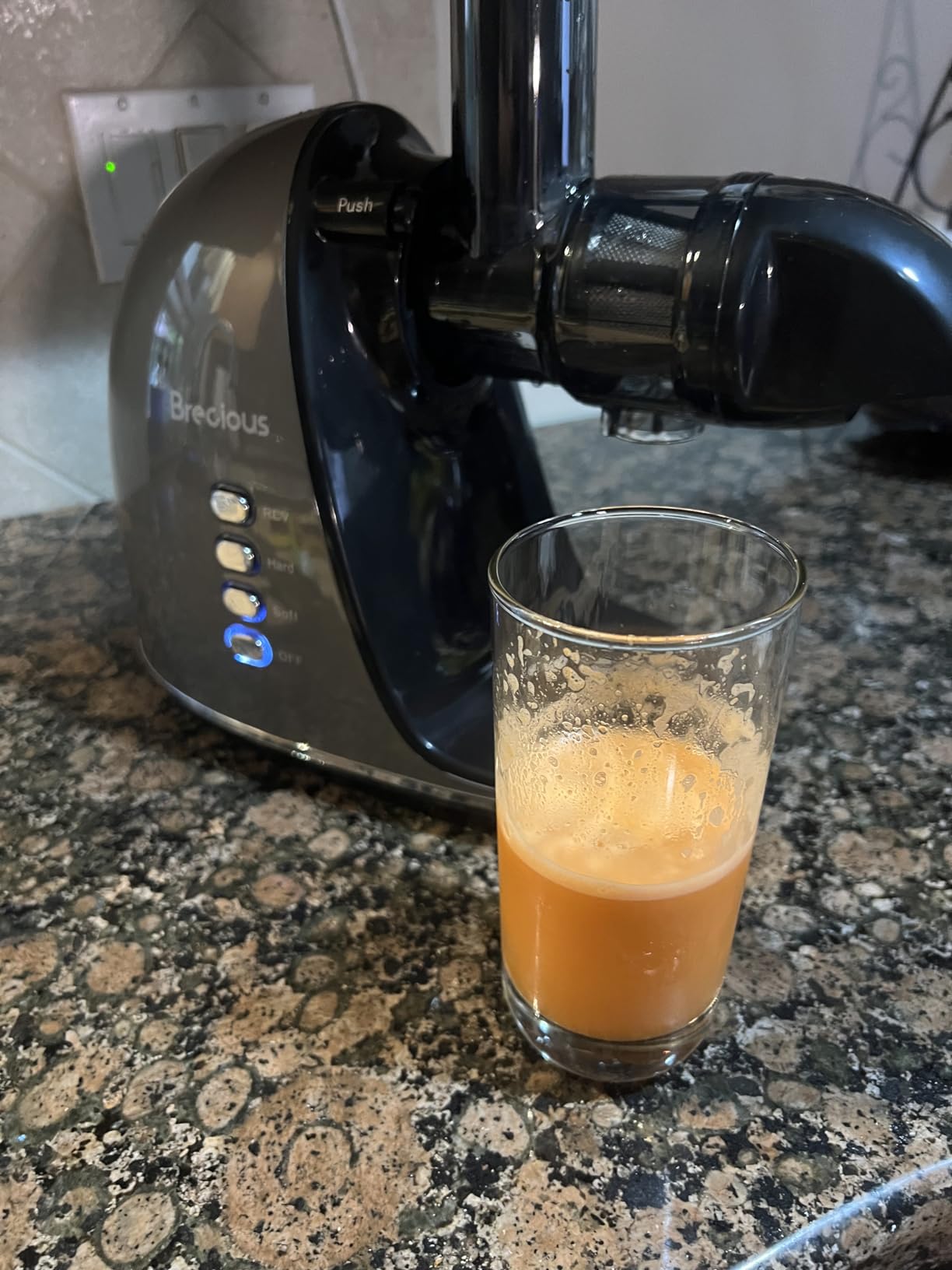 Slow Masticating Juicer,Brecious Cold Press Juicers with 2 Speed Modes & Quiet Motor,Juicers Machines Vegetable and Fruit with Reverse Function,Celery Juicer,BPA-Free,Easy to Clean (Silver) customer photo 1