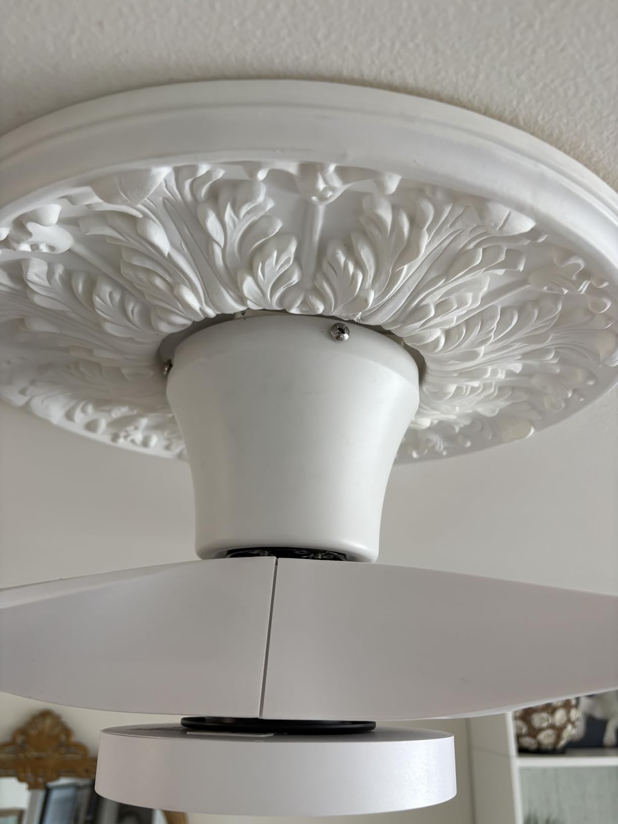 TALOYA 52 inch Ceiling Fans with Lights and Remote Control White | Modern Low Profile,Flush Mount ,Quiet Reversible DC Motor,3 Blades, for Bedroom Patio Indoor Covered Outdoor Use customer photo 2