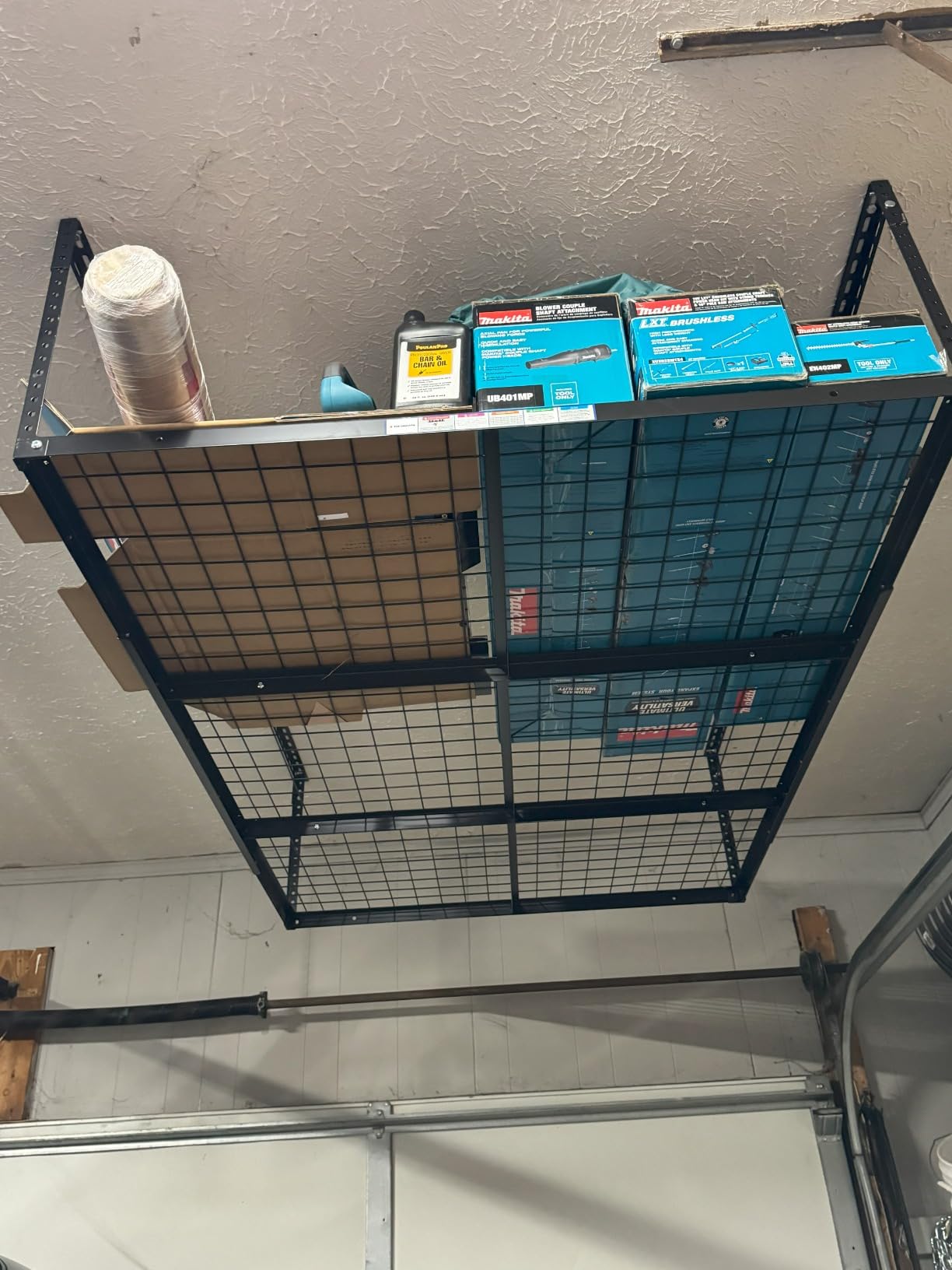 4x8ft Overhead Ceiling Garage Storage Rack, 750LBS Capacity, Black customer photo 2