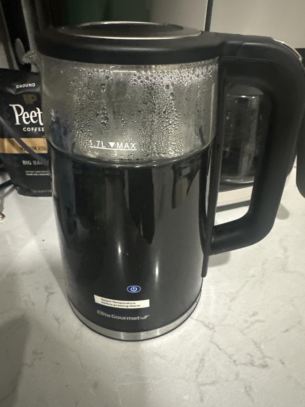 Elite Gourmet 1.7L Dual-Wall Cool-Touch Tea Kettle, Touchscreen, Black customer photo 1