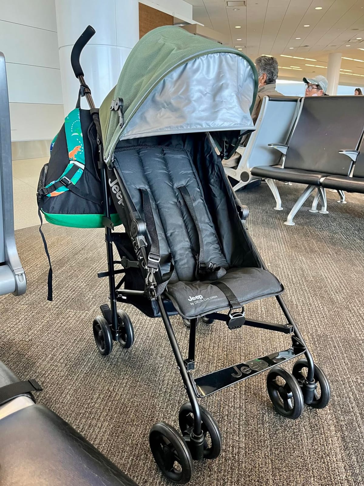 Jeep PowerGlyde Stroller by Delta Children Lightweight Travel Stroller with Smoothest Ride & Compact Fold, 3-Position Recline, Extra Large Storage Basket, Olive Green customer photo 1