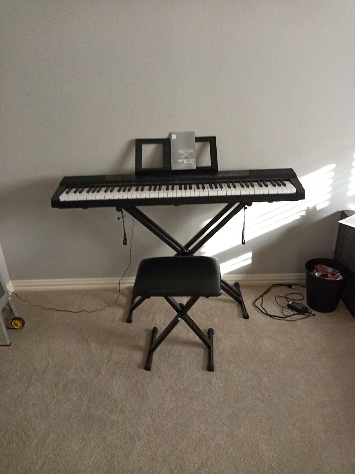 Best Choice Products 88-Key Full Size Digital Piano Electronic Keyboard Set for All Experience Levels w/Semi-Weighted Keys, Stand, Sustain Pedal, Built-In Speakers, 6 Voice Settings - White customer photo 2