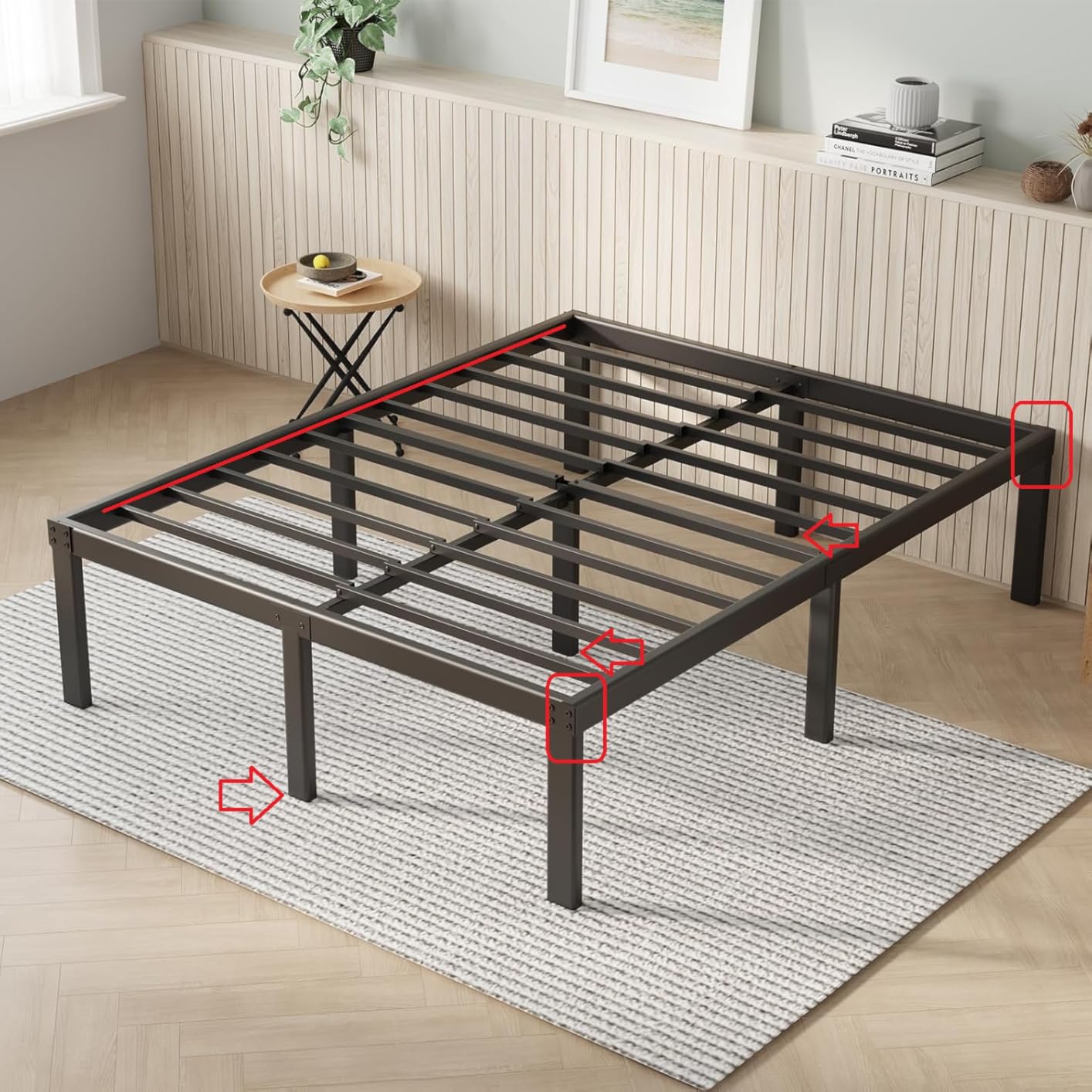 Novilla Queen Bed Frame, 14 Inch Metal Platform Bed Frame Queen Size with Storage Space Under Bed, Heavy Duty Steel Slat Support, Easy Assembly, No Box Spring Needed customer photo 2