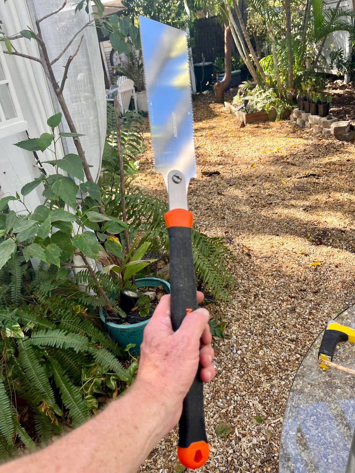 JORGENSEN Japanese Pull Saw, 10 Inch Pro Double Edge Hand Saw - SK5 Flexible Replaceable Blade, 7-12 & 18 TPI Flush Cut Blade, Japanese Handsaw for Hardwood & Softwood Woodworking, Wood Trim customer photo 2