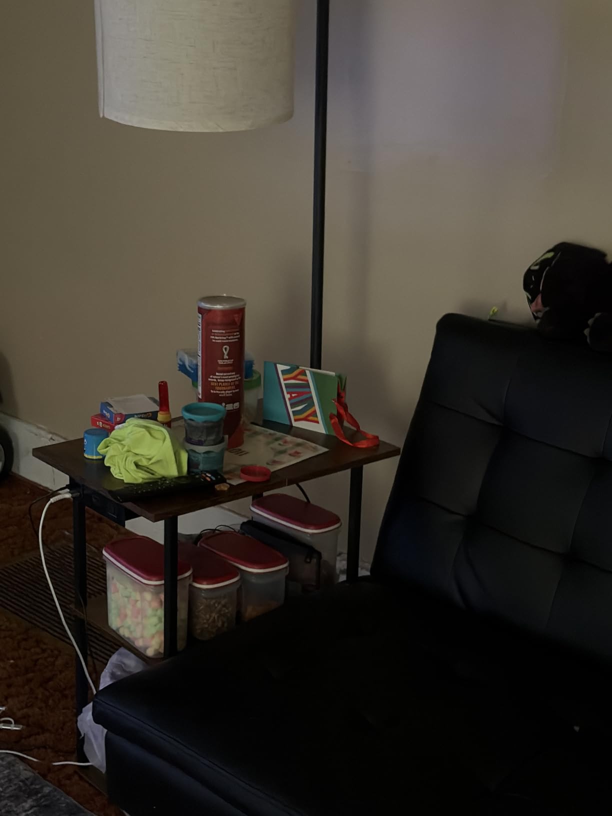 PESRAE Floor Lamp with Table, End Tables with Charging Station customer photo 2