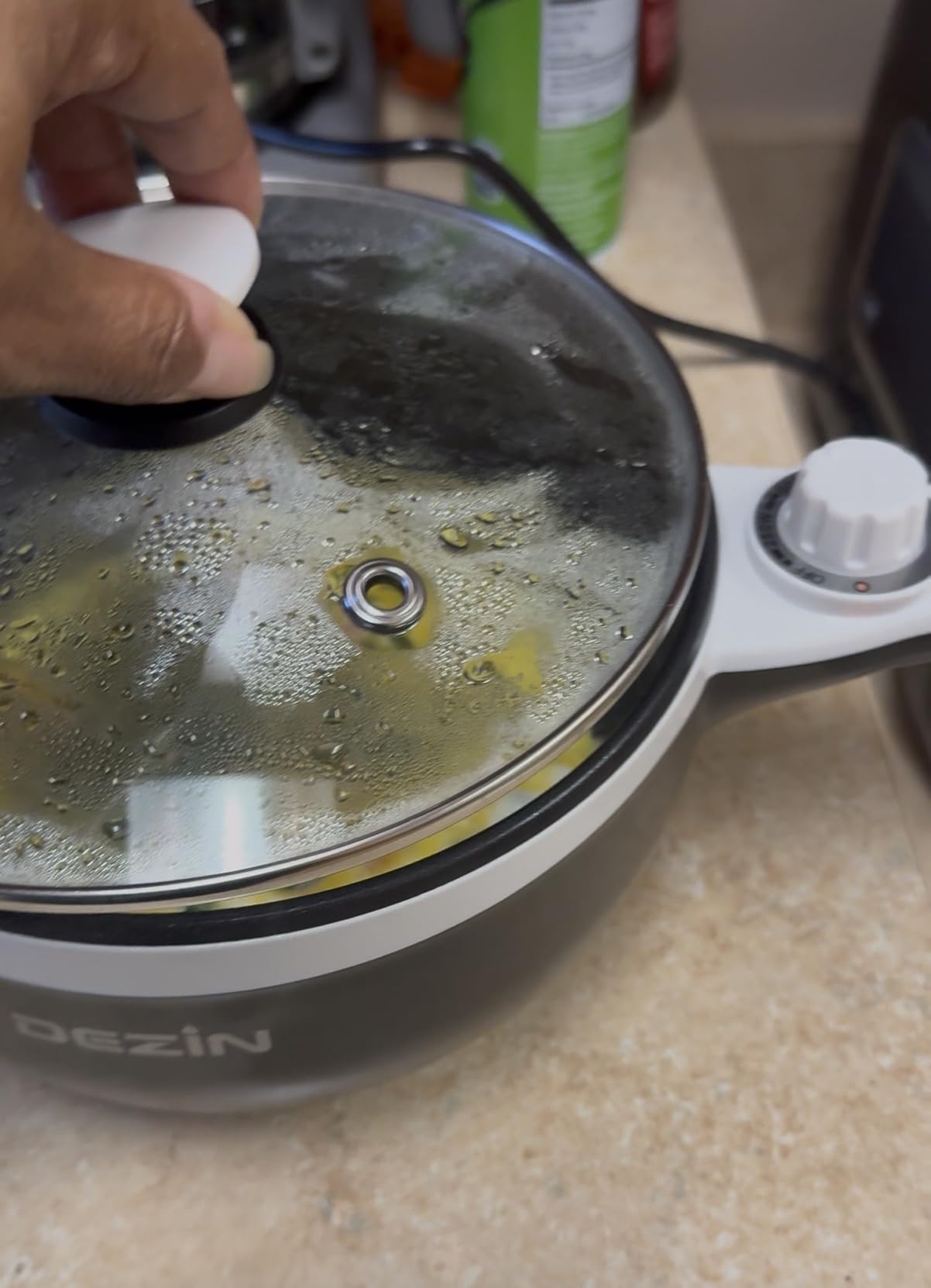 Dezin Hot Pot Electric, 1.5L Non-Stick Portable Electric Pot, Dual Power customer photo 2
