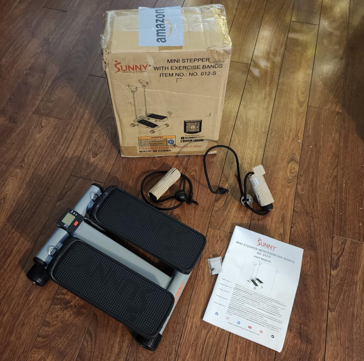 Sunny Health & Fitness Mini Stair Stepper w/Resistance Bands for Home Gym customer photo 2