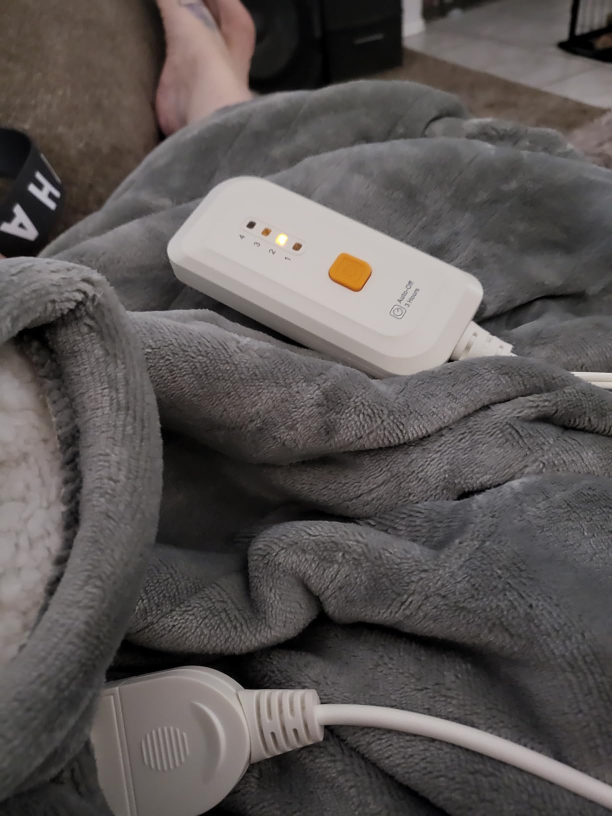 GOTCOZY Heated Blanket-Soft Plush Electric Blanket Queen Size(Grey) customer photo 2