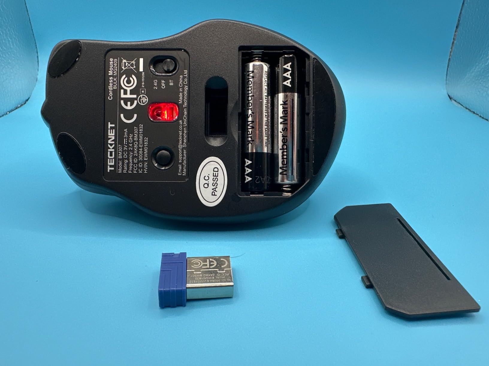 TECKNET Wireless Mouse, BT 5.0/2.4G, Silent 4800 DPI 6 Buttons, Grey customer photo 2